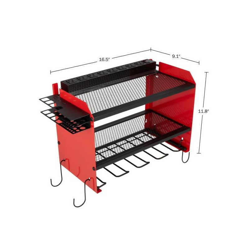 Power Tool Organizer Wall Mount with Charging Station - 4