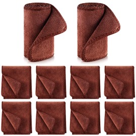 10 Pcs Shine Shoes Cloth Kit Polish Dauber Applicators Cleaning Leather Shoes Boots Microfiber Care Cloths Suede Cleaner(Microfiber, Brown)