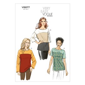 VOGUE PATTERNS V8877 Misses' Top Sewing Template, Size Y (XSM-SML-MED)