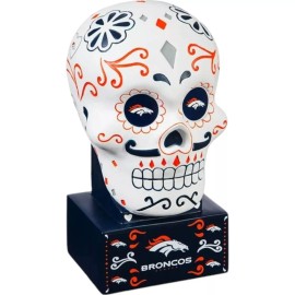 Denver Broncos Team Color Sugar Skull Statue Evergreen New 28435