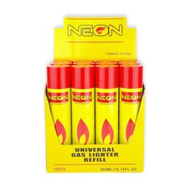 Neon Butane Refill Lighter Gas Refill Butane Universal Fuel Ultra Refined 300ml 10.14Oz(12 Cans)