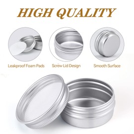 GAUATO Pack of 12 Aluminium Jars, 10 ml, Mini Cream Jars for Filling with Lid, Empty Round Lip Balm Container, Travel Ointment Jars, Ointment Jars, Small Jars for Lotion, Cream, Mini Candles,