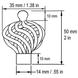 10 Pack Black Bird Cage Birdcage Birds Nest Twist Wire Swirl 1-3/8" (35MM) Diameter Kitchen Cabinet Pull Knob 1317-35