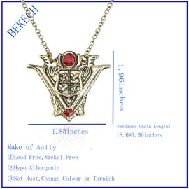 BEKECH Vampire Inspired Gifts Eclipse Necklace New Moon Volturi Crest Pendant Jewelry Necklace for Man Women Movie Fans (Alloy)