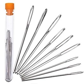 Large Eye Needles Sewing 9 Pieces Darning Needles Set Hand Sewing Needles, Blunt Needles, Embroidery Needles, Large-Eyed Blunt Needles, Large-Eyed Straight Needles (5.3 cm, 6 cm, 7 cm) with