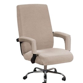 Bestenrose Office Chair Cover, Office Chair Cover for the Seat, Elastic Chair Covers with Armrest Covers, Elastic Washable Chair Covers Set for Office Chair, Computer Chair (X-Large, Sand)