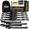 AUGO Self-Locking Retractable Ratchet Straps | 2 Heavy Duty Self-Tensioning