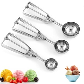 3 Piezas Cuchara para Helado, Acero Inoxidable, Cucharadas de Galletas