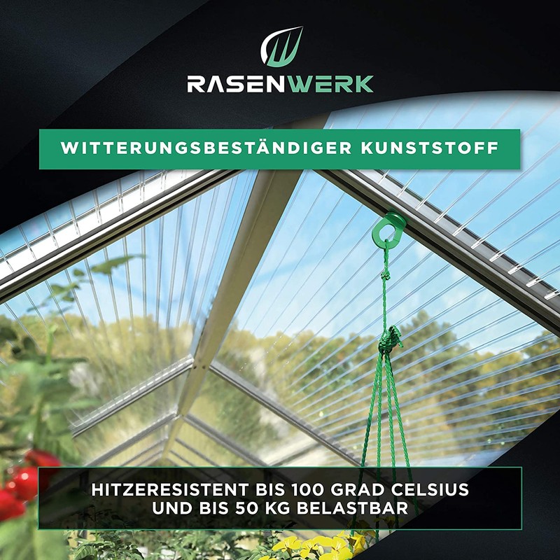RASENWERK® - 25 Innovative Greenhouse Clips with Notch - Sturdy