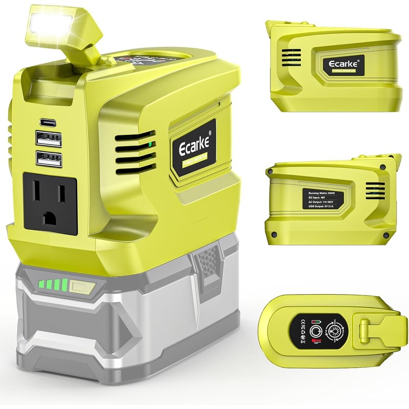 Power Inverter for Ryobi 18V Battery,2PCS Ecarke 200W Portable Power