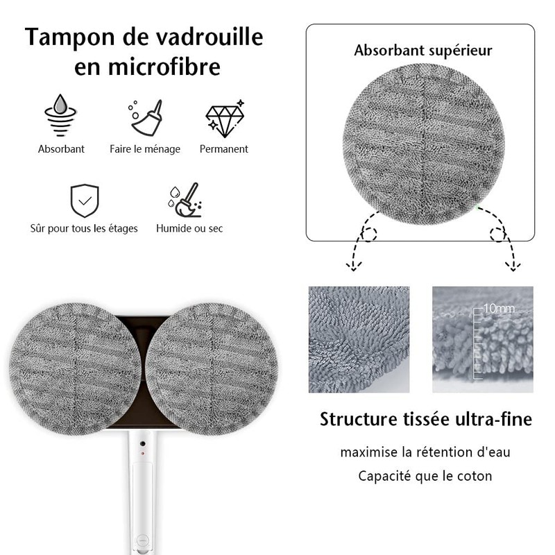 GOBOT Electric Mop Pads (4 Piece Gray for G29 G28