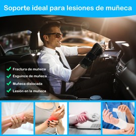 Muñequeras Para Aliviar El Túnel Carpiano - Muñequera Ajustable Con 3 Soportes, Muñequera Ortopedica, Muñequera Tunel Carpiano Transpirable, Ferula Tunel Carpiano(Negro, S/M 13-20 cm, Mano Derecha)