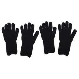 Outanaya 2 Pairs Heat Resistant Gloves for Hair Styling Scalding Curling Straightening Gloves Durable Protection for Hair Tools Black