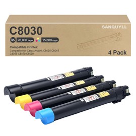 C8030 Toner Cartridge Compatible for Xerox Altalink C8030 C8035 C8045 C8055 C8070 Toner Cartridge for 006R01697 006R01698 006R01699 006R01700 Toner Cartridge (Black Cyan Magenta Yellow)