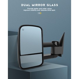 OCPTY Pair Set Power Adjusted Heated View Towing Mirrors for 1999 2000 2001 2002 for Chevy for GMC Silverado Sierra for Chevy for GMC Suburban Tahoe Yukon XL Yukon Black Tow Mirror