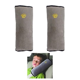 XINYIDAO Car seat Belt Pillow, Shoulder pad for car Safety Belts 2PC, seat Belt Pillow for Children's Travel, for The Head, Neck and Shoulders in The car, The Best Gift for Children (Grey)