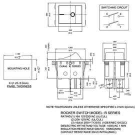 Miayaya Treadmill On/Off Power Switch Replacement for Peloton Treadmills Rocker Switch Toggle Canal R Series DPST 20 A 16 A 125 250VAC