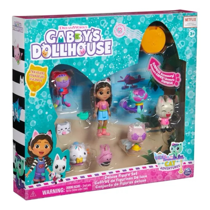 Gabbys Dollhouse Set 8 Figuras Gabby Dia En La Playa