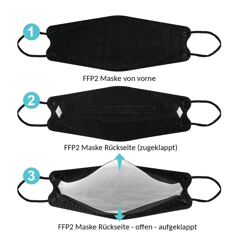 TubeRoo FFP2 fish shape mask, white, pack of 100 masks,