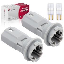 Svicari License Plate Light Lamp Bulb Socket Connector With T10 LED Bulb for Toyota Corolla Matrix Paseo Prius RAV4 Venza Lexus CT200h ES300 GX470 Rear Holder Plug Base Replace #90075-99011 2PCS