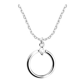 Sofia Milani - Women's Necklace 925 Silver with Zirconia Stones - Circle Pendant, Sterling Silver, Cubic Zirconia
