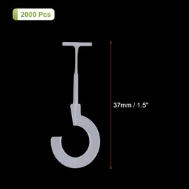 MECCANIXITY 2000 Pcs J Hook Fasteners, 1.5 Inch White Tagging Gun Refill Fasteners Standard Tagging Barb Fasteners Plastic for Clothing Hanging Fine Stitch Price Refills Tag Label