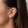 Mevecco Gold Dainty Dangle Hoop Earrings for Women 14K Gold