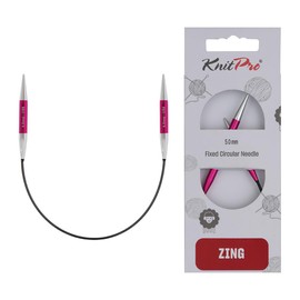 KnitPro Zing Fixed Knitting Needles – 22.5cm x 5mm Circular Knitting Pins