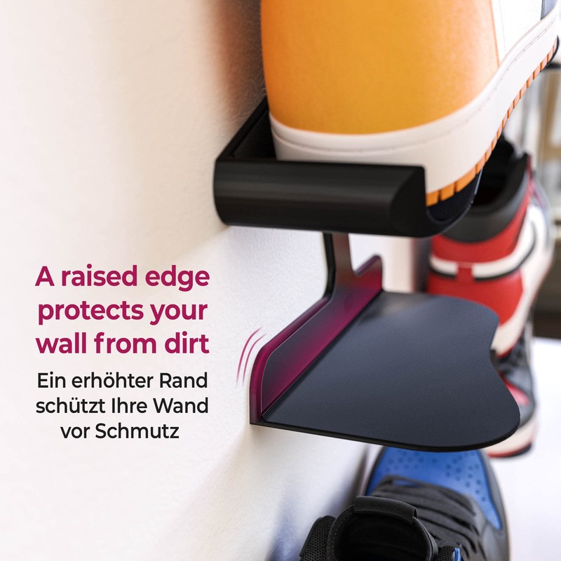Mobilefox Sneaker Wall Mount Shoe Shelf Floating Wall Mount Shoe