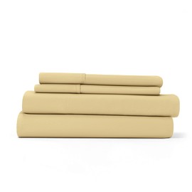 Linen Market Bed Sheets for King Size Bed (Gold) - Sleep Better Than Ever with These Soft and Cooling King Sheets - Deep Pocket Fits 16" Thick Beds - 4 Piece King Sheet Set.