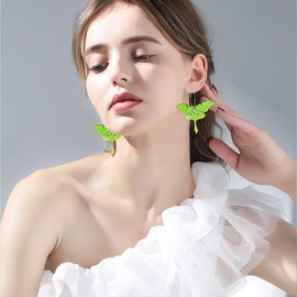 Anmpab Moth Butterfly Wing Drop Earrings Butterfly Fairy Dangle Drop Earrings Multicolored Butterfly Wing Hook Earrings (B)