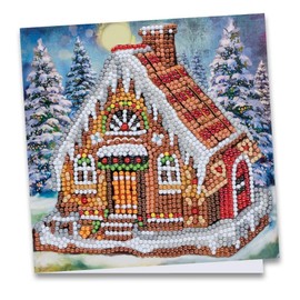Ideen mit Herz Diamond Painting Greeting Card | 16 x 16 cm | 370 gsm | Includes Envelope & Tools (Gingerbread House)