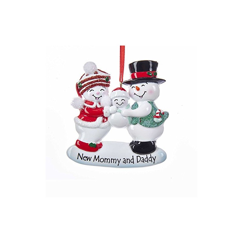Kurt Adler New Mommy and Daddy Snow Family Decorative Hanging