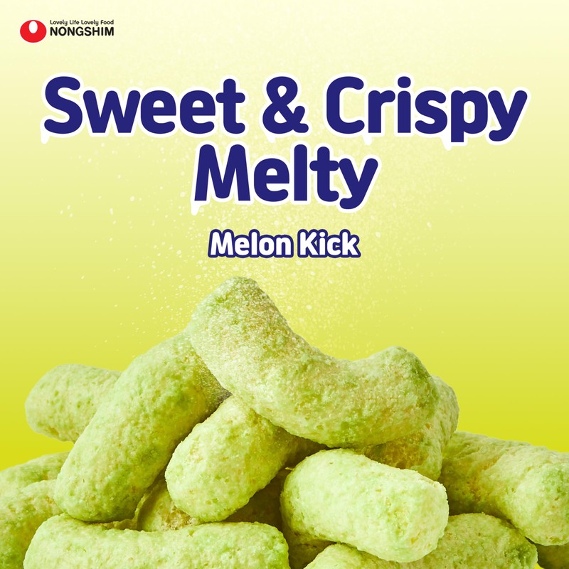 Nongshim Melon Kick Puff Snack - Sweet and Crispy Corn