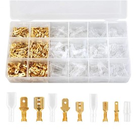 480 Pieces 2.8/4.8/6.3 mm Quick Connect Plugs and Sockets, BOSOIRSOU Wire Crimp Terminal Block Assortment Kit with Insulation Sleeve Electrical Wiring Car Audio Speaker