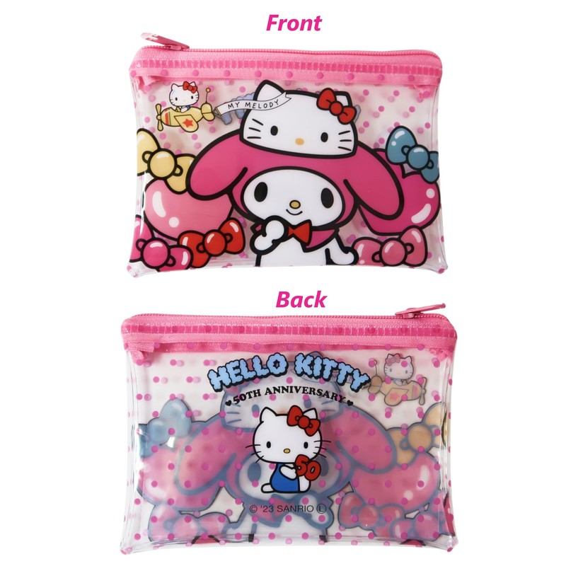 50th Anniversary Flat Bag, Cute Vinyl Zipper Pocket, Card Holder