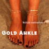 Ursumy Gold Ankle Layered Anklet Bracelets Adjustable Anklets Set Boho