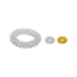 Power Ring Set - Bracelet (Silver) + Ring (Silver Small) + Ring (Gold Small) / Acupressure Ring/Massage Ring/Massage Bracelet/Arm Massage Ring Silver