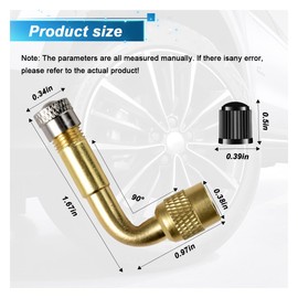UHANBUT Car Tire Valve Stem Extenders, Universal 90 Degree Valve Stem Extension Tool, Brass Tire Inflator Nozzle Extender Adaptor for Dual Wheels Passenger Cars, Motorcycle, Bike, RV (4PCS)