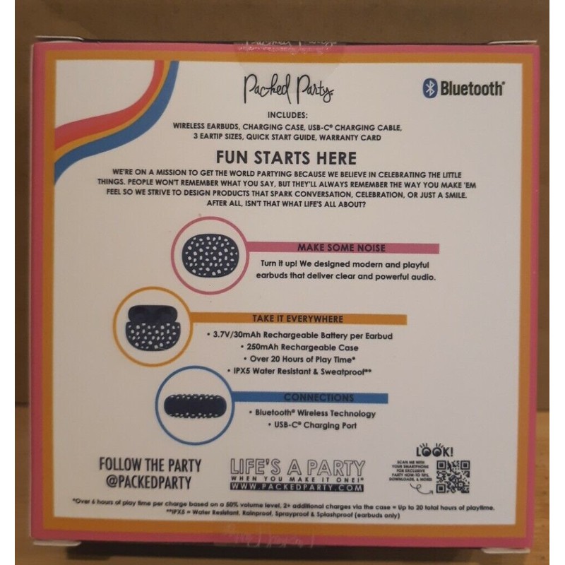 Packed Party Turn It Up! Wireless Earbuds (Bluetooth)