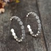 Checkered Earrings for Women Black and White Checkered Hoop Earrings
