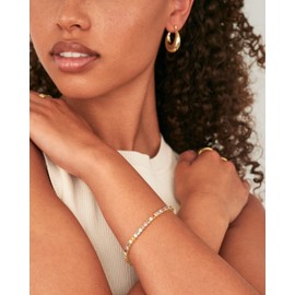 PAVOI 14K Gold Plated 3mm Multi Colored CZ Tennis Bracelet | Boho Cubic Zirconia Bracelet for Women | Size 6.5-7.5 Inch, 7.5 Inches, Yellow Gold, Cubic Zirconia