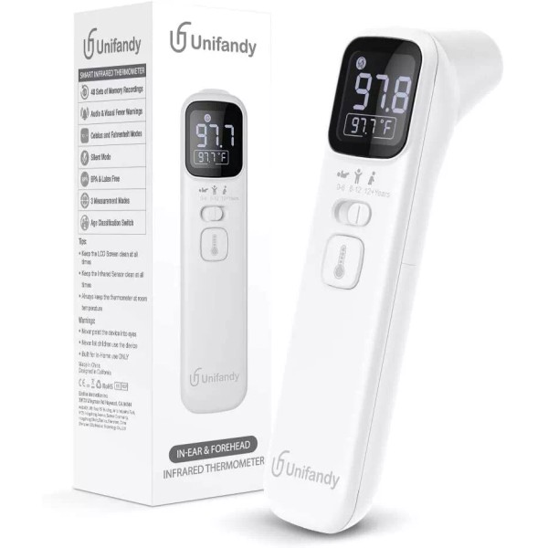 Unifandy Unifady Smart Infrared Thermometer for Forehead , In-ear ,