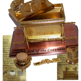 Holy Land Market The Ark of The Covenant Gold Plated (Medium, Ark and Contents)