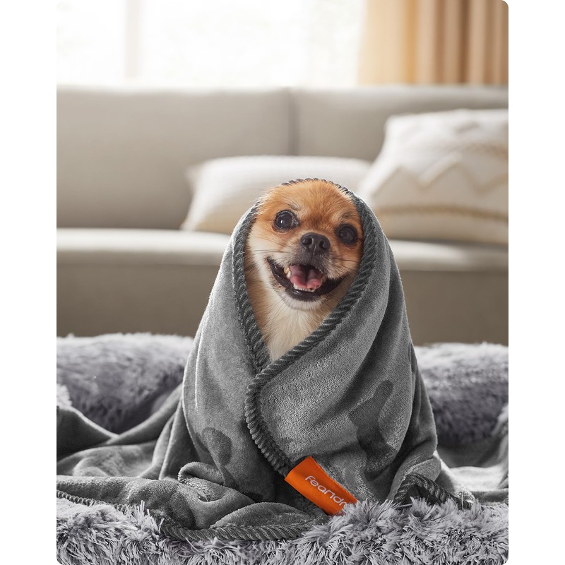 Feandrea Pet Blankets, 3-Pack Dog Blankets Washable, S, 73 x