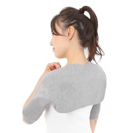 Rela Kino Shoulder Warming Supporter, Comfortable Material, Heat Up Your Upper Arms, Shoulder Warmer, Prevents Cold Shoulders (Type 05, Light Gray)