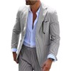 Mrbuerly Men's Seersucker Suit 2 Piece Striped Blazer Pants Beach