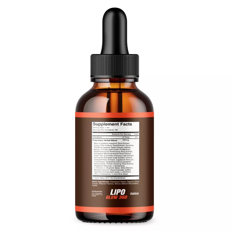 Purvia (5 Pack) Lipo Glow 360 Liquid Drops for Advanced