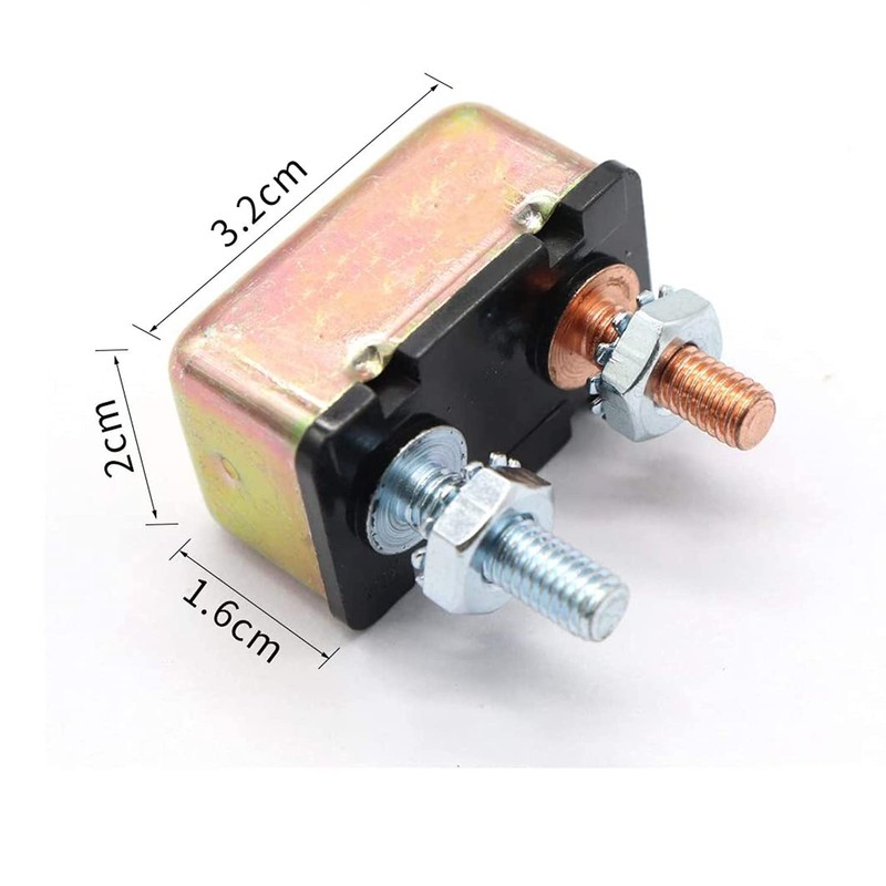 Bumbesti 12V Universal Automatic Reset Stud Type Circuit Breaker 10A,