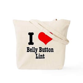 CafePress I Heart (Love) Belly Button Lint Tote Bag Reusable Natural Beige Canvas Shopping Bag